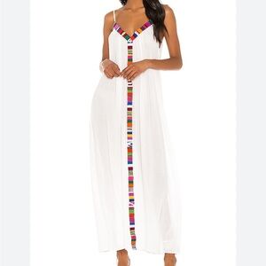 9 seed Elegant Multicolor Trim Maxi Dress